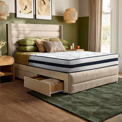 Mercury Divan Bed Set With 54 inches High Winged Headboard and Footboard Set - Divan Factory Outlet