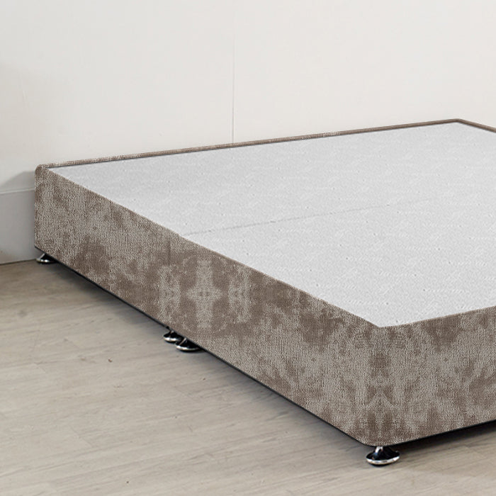 Royal Low Divan Bed Base (8 inches) On Chrome Glides
