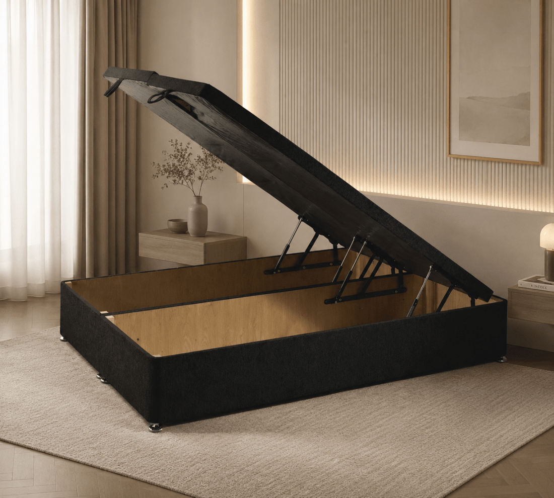 Ottoman Storage Divan Bed Base Only – End Lift (Fire Retardant)