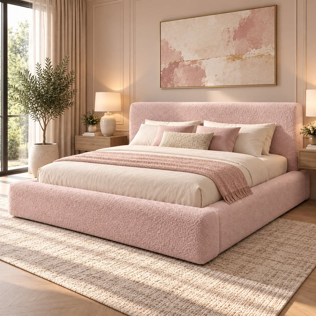 Sophia Upholstered Bed Frame with Free 54" Headboard