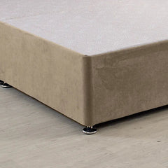 Classic Platform Divan Bed Base Only With Floor Standing 54 inches Tall Upholstered Headboard - Divan Factory Outlet