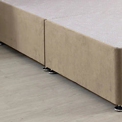 Classic Platform Divan Bed Base Only With Floor Standing 54 inches Tall Upholstered Headboard - Divan Factory Outlet