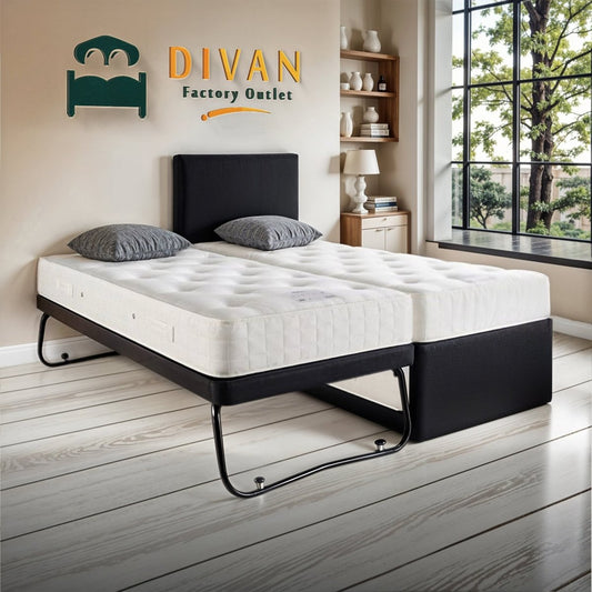 Westminster Guest Bed Set With Trundle And Two Mattresses (3 In 1) With Free Headboard - Divan Factory Outlet