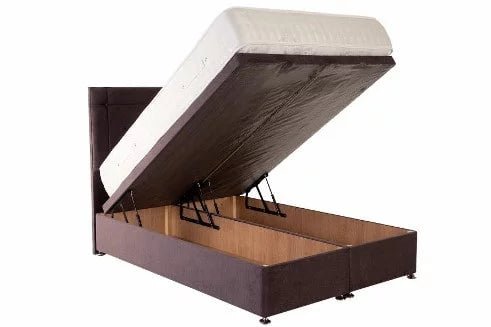 Walker & Slater 2000 Pocket Sprung Pillow Top Cushioned Ottoman Divan Bed Set With Headboard - Divan Factory Outlet