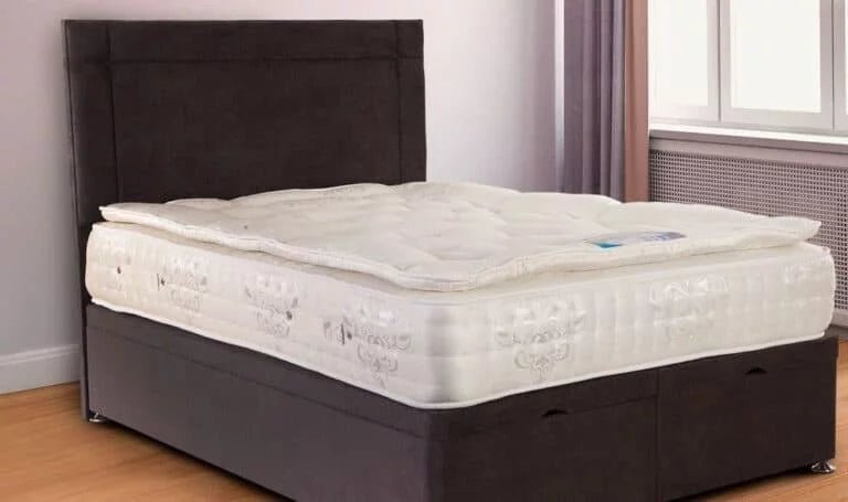Walker & Slater 2000 Pocket Sprung Pillow Top Cushioned Ottoman Divan Bed Set With Headboard - Divan Factory Outlet