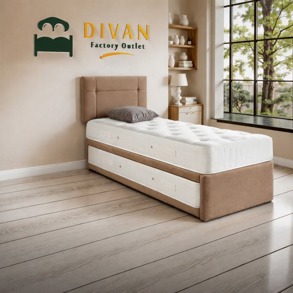 Rome Guest Bed Set With Trundle And Two Mattresses (3 In 1) With Free Headboard