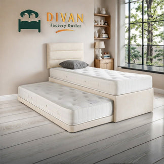 Vouge Guest Bed Set With Trundle And Two Mattresses (3 In 1) With Free Headboard