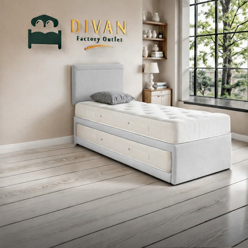 Mono Guest Bed with Trundle, Two Mattresses, And Headboard Set