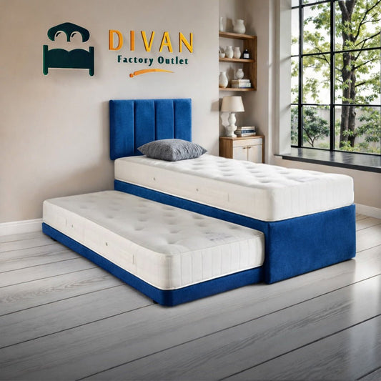 Sydney Guest Bed Set With Trundle And Two Mattresses (3 In 1) With Free Headboard