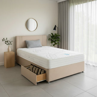 Dream Vendor Cooltex Temperature Sensitive Latex Sprung Divan Bed Set