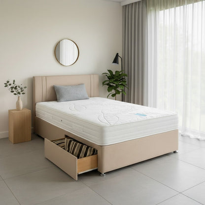 Dream Vendor Cooltex Temperature Sensitive Latex Sprung Divan Bed Set