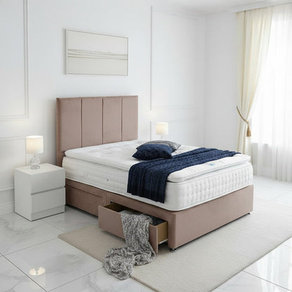 W & S 2000 Pocket Sprung Pillow Top Divan Bed Set