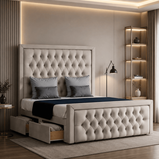 Morpheus Divan Bed Set With 48 inches High Headboard and Footboard Set