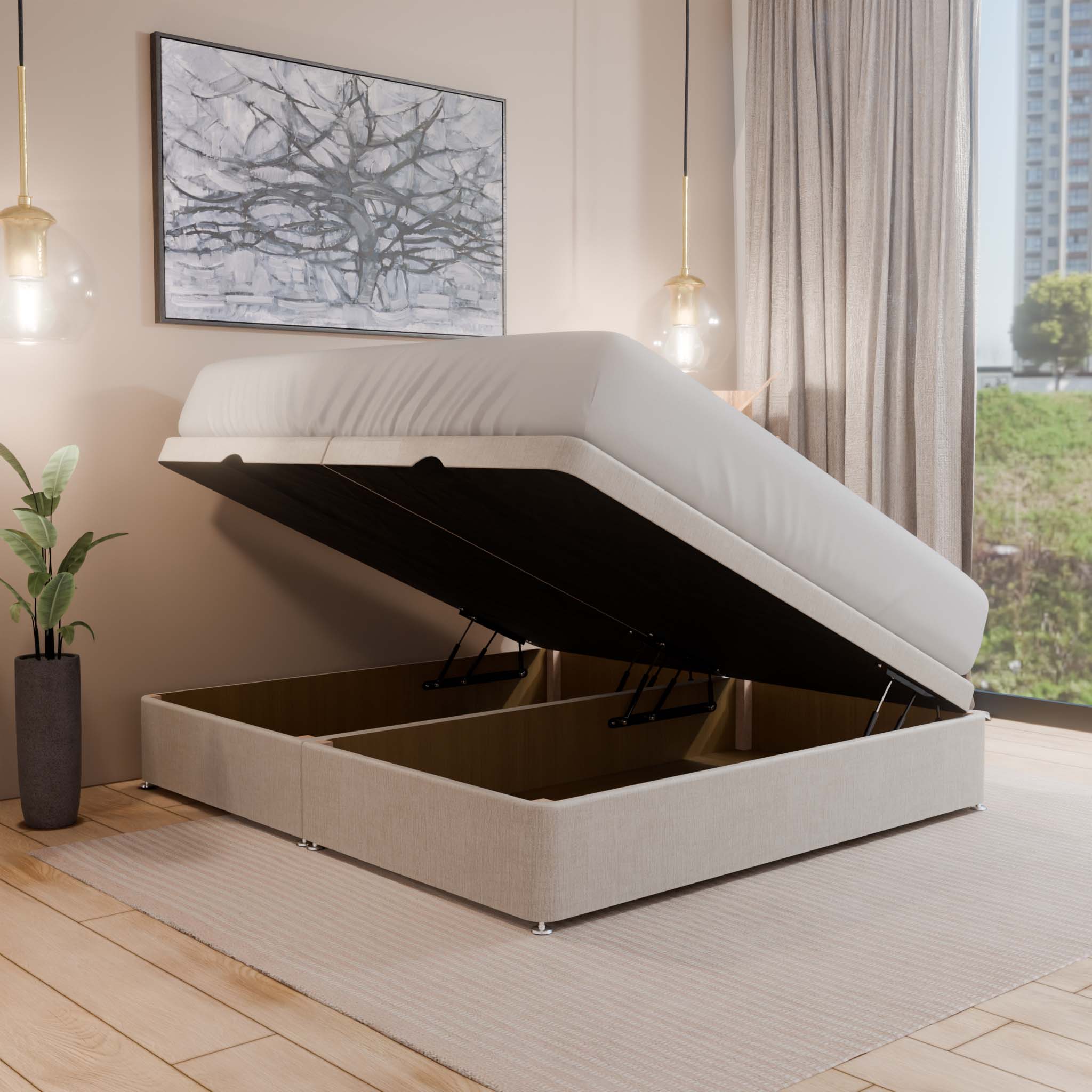 Dream Vendor Deep Ottoman Storage Divan Bed Base Only – Side Lift - Divan Factory Outlet