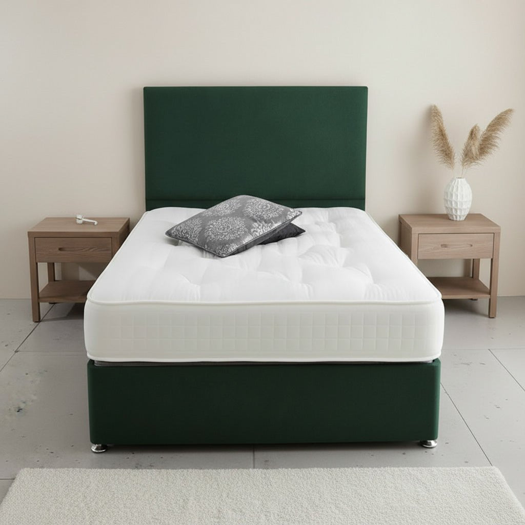 W & Backcare Upholstered Bed Set with Drawer Storage