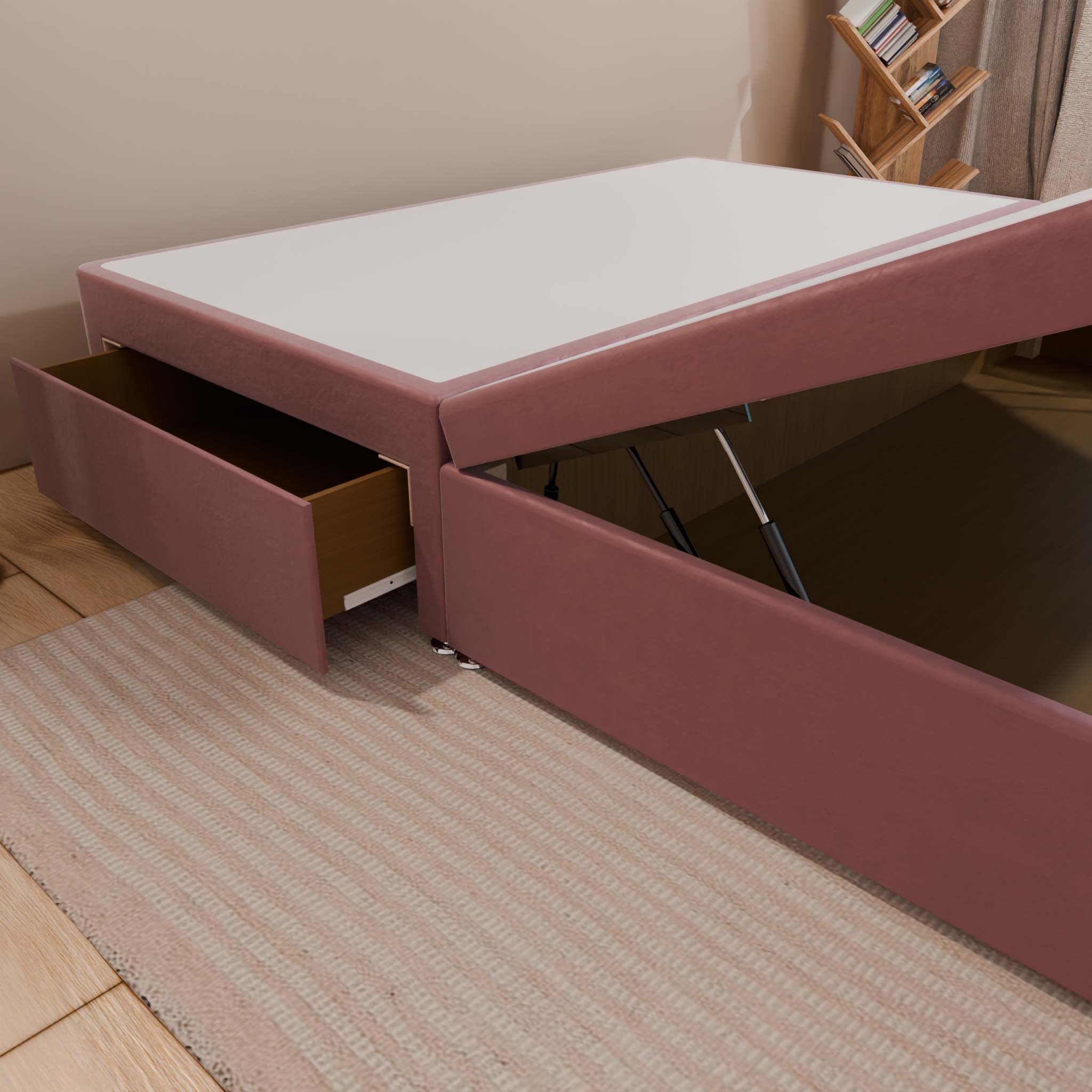 Dream Vendor Ottoman Storage Divan Bed Base Only – Half End Lift