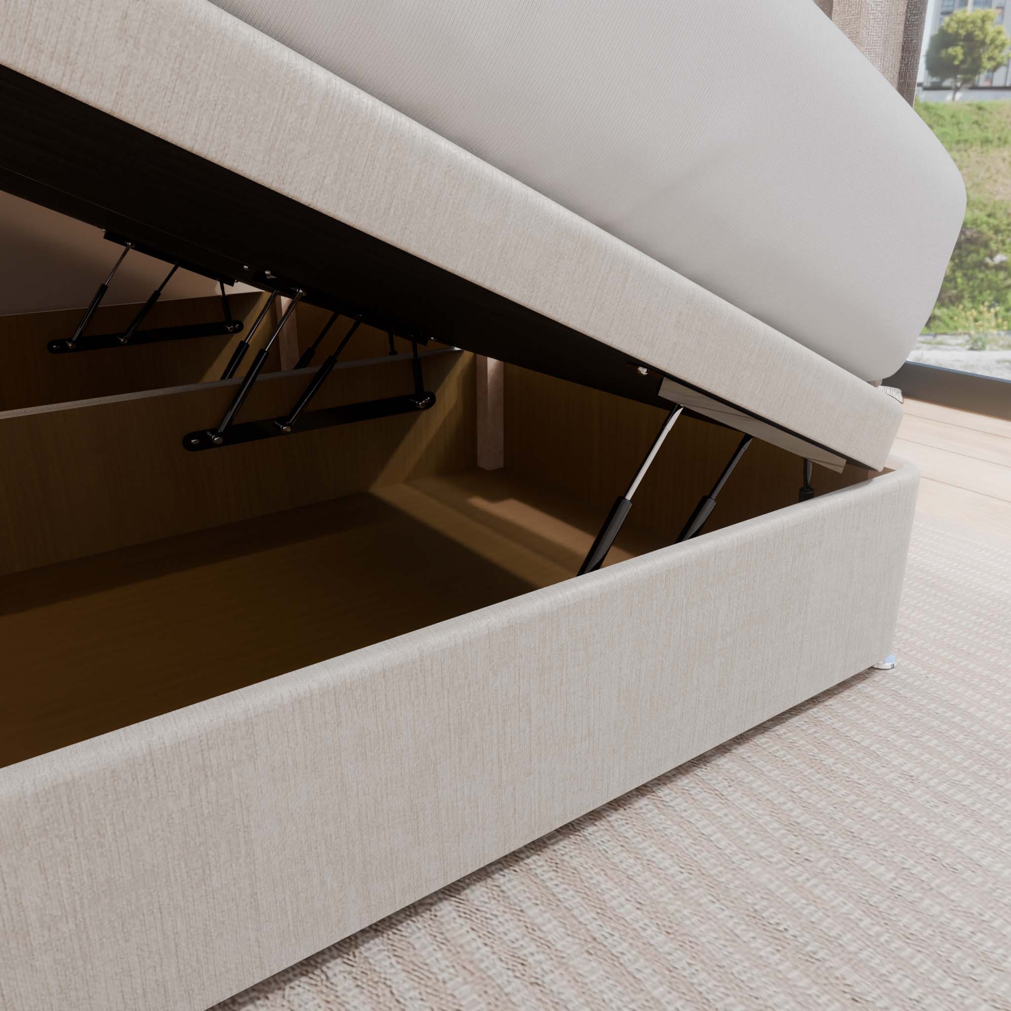 Dream Vendor Deep Ottoman Storage Divan Bed Base Only – Side Lift - Divan Factory Outlet