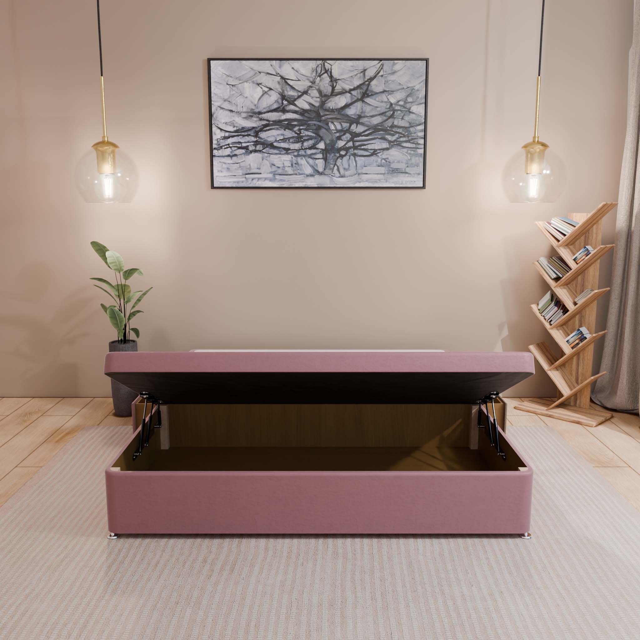 Dream Vendor Ottoman Storage Divan Bed Base Only – Half End Lift