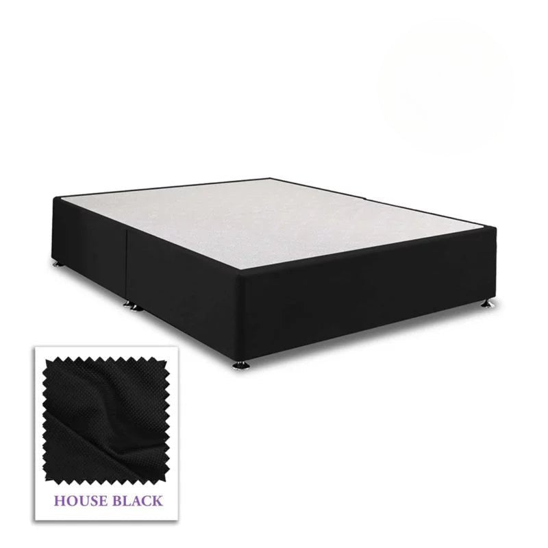 5ft King Size Classic Platform Top Divan Base Only Non Storage In House Black