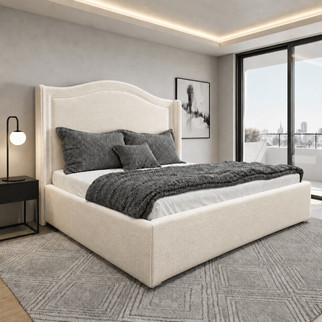 Putney Upholstered Ottoman Storage Bed with Free 54" Headboard