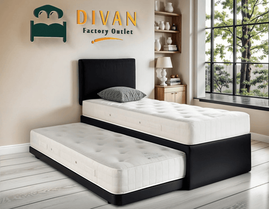 Dream Vendor Guest Bed with Trundle, Two Mattress, And Headboard Set