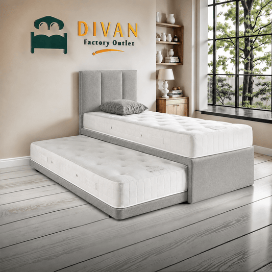 Dream Vendor Guest Bed with Trundle, Two Mattress, And Headboard Set