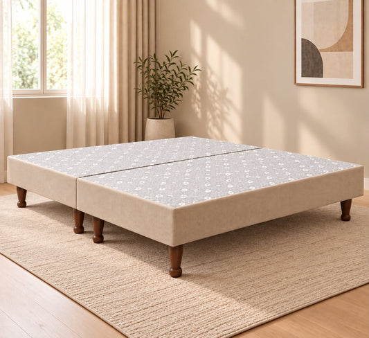 Classic Low Divan Bed Base On 8" Wooden Legs