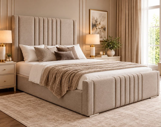 Elegant Upholstered Bed Frame with Free 54" Headboard