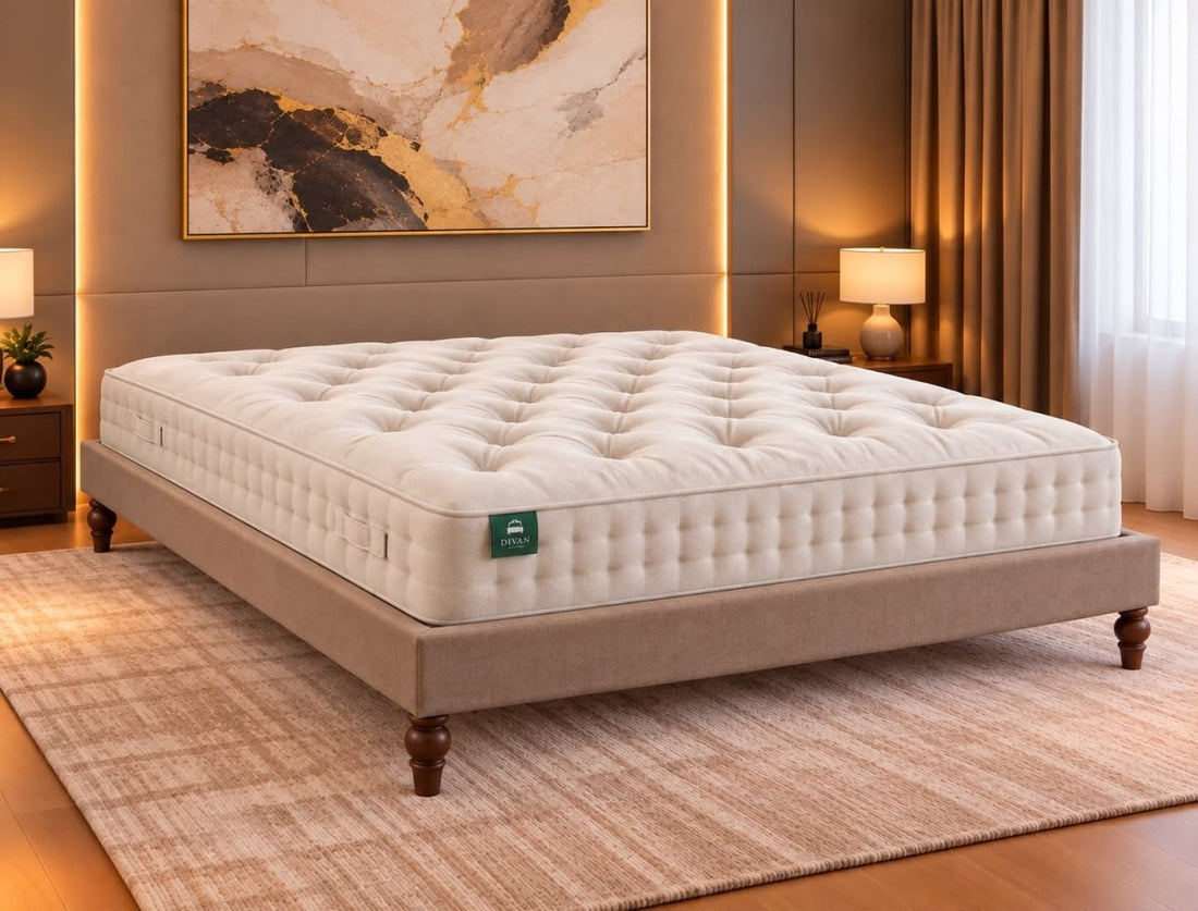 Premier Low Divan Bed Base On Wooden Legs