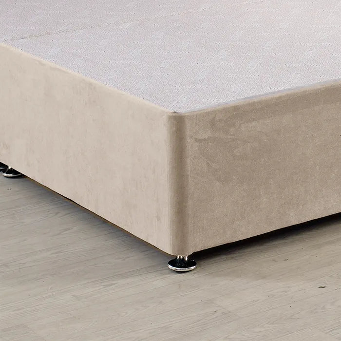 Classic Platform Divan Bed Base Only With Floor Standing 54 inches Tall Upholstered Headboard - Divan Factory Outlet