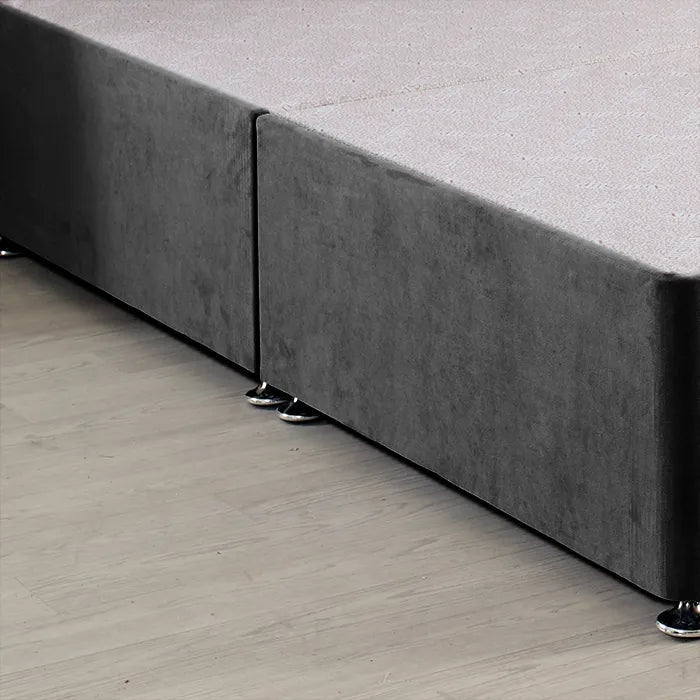 Classic Platform Divan Bed Base Only With Floor Standing 54 inches Tall Upholstered Headboard - Divan Factory Outlet