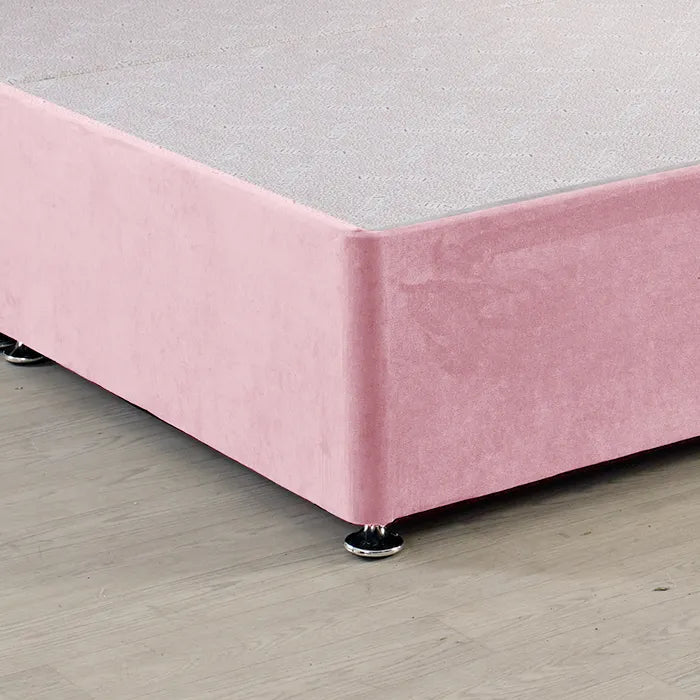Classic Platform Divan Bed Base Only With Floor Standing 54 inches Tall Upholstered Headboard - Divan Factory Outlet