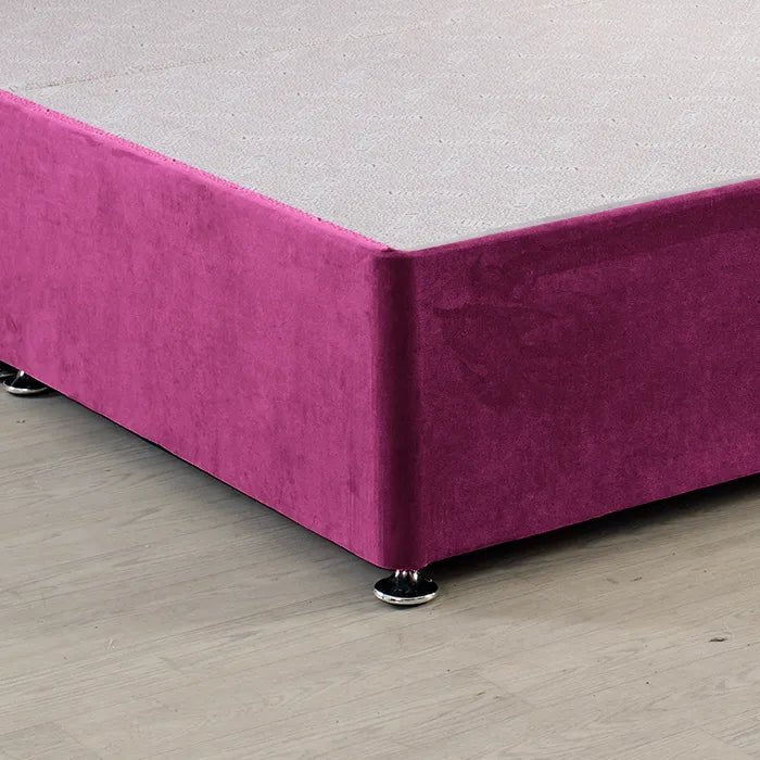 Classic Platform Divan Bed Base Only With Floor Standing 54 inches Tall Upholstered Headboard - Divan Factory Outlet