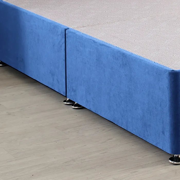 Classic Platform Divan Bed Base Only With Floor Standing 54 inches Tall Upholstered Headboard - Divan Factory Outlet