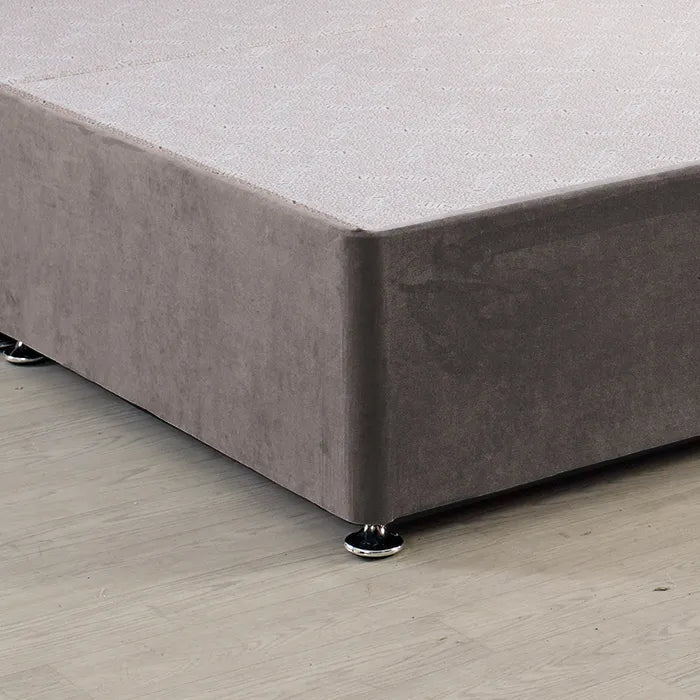 Classic Platform Divan Bed Base Only With Floor Standing 54 inches Tall Upholstered Headboard - Divan Factory Outlet