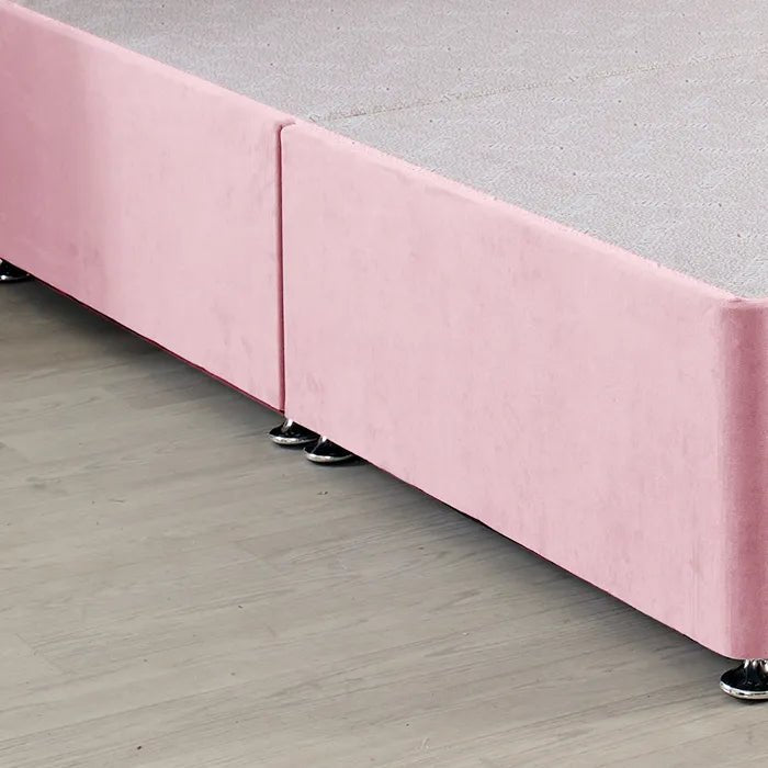 Classic Platform Divan Bed Base Only With Floor Standing 54 inches Tall Upholstered Headboard - Divan Factory Outlet
