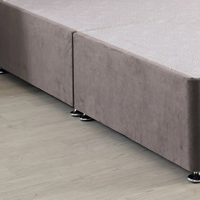 Classic Platform Divan Bed Base Only With Floor Standing 54 inches Tall Upholstered Headboard - Divan Factory Outlet