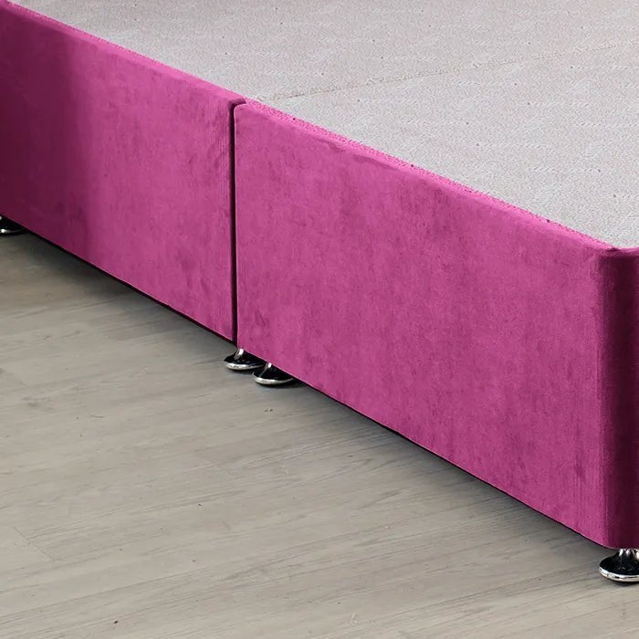 Classic Platform Divan Bed Base Only With Floor Standing 54 inches Tall Upholstered Headboard - Divan Factory Outlet