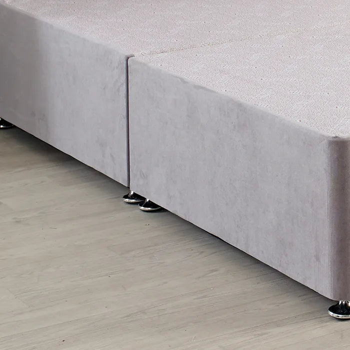 Classic Platform Divan Bed Base Only With Floor Standing 54 inches Tall Upholstered Headboard - Divan Factory Outlet