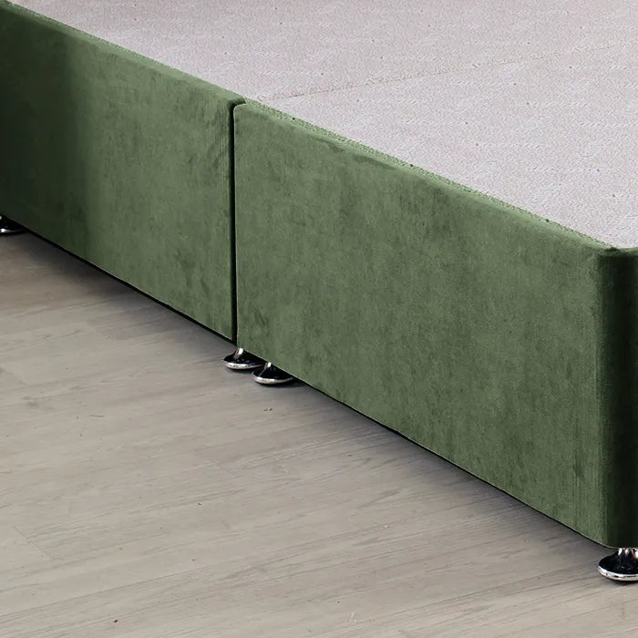 Classic Platform Divan Bed Base Only With Floor Standing 54 inches Tall Upholstered Headboard - Divan Factory Outlet