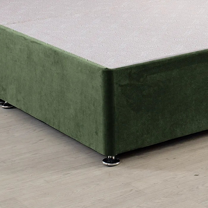 Classic Platform Divan Bed Base Only With Floor Standing 54 inches Tall Upholstered Headboard - Divan Factory Outlet