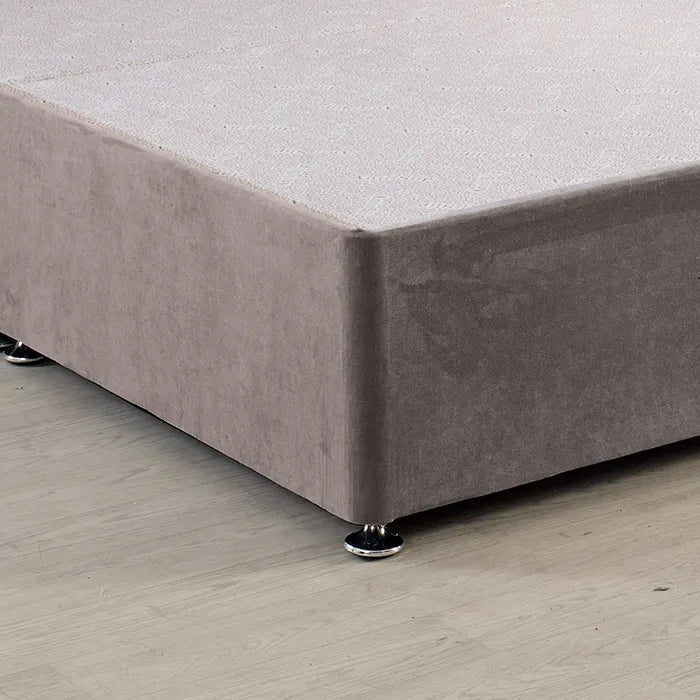 Classic Platform Divan Bed Base Only With Floor Standing 54 inches Tall Upholstered Headboard - Divan Factory Outlet