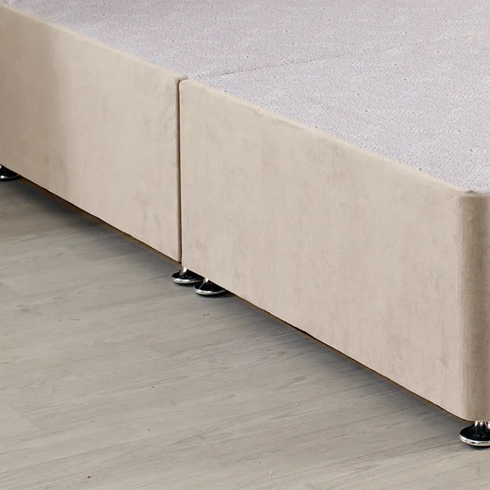 Classic Platform Divan Bed Base Only With Floor Standing 54 inches Tall Upholstered Headboard - Divan Factory Outlet