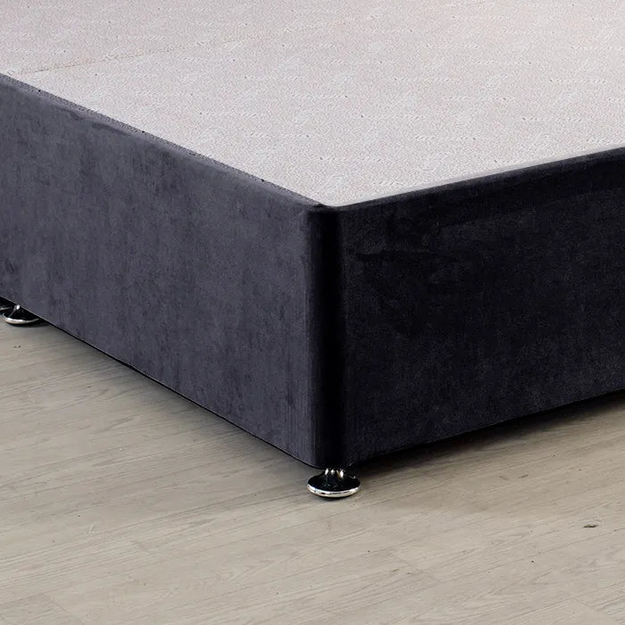 Classic Platform Divan Bed Base Only With Floor Standing 54 inches Tall Upholstered Headboard - Divan Factory Outlet