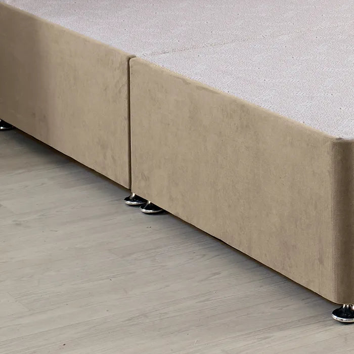 Classic Platform Divan Bed Base Only With Floor Standing 54 inches Tall Upholstered Headboard - Divan Factory Outlet