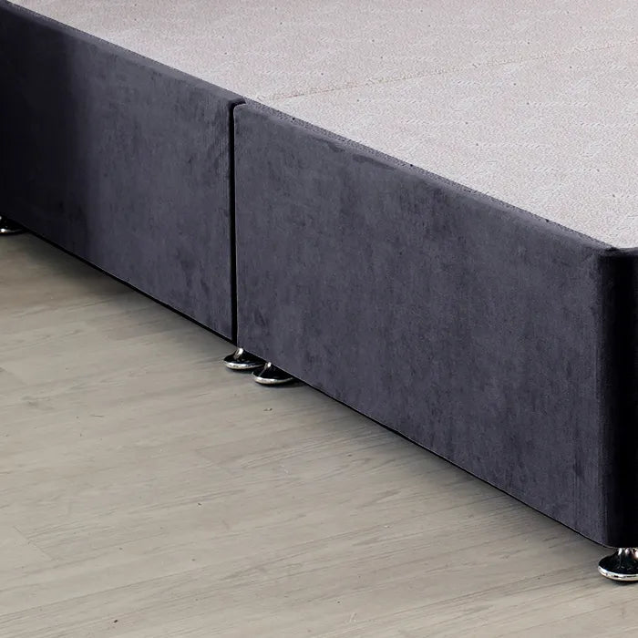 Classic Platform Divan Bed Base Only With Floor Standing 54 inches Tall Upholstered Headboard - Divan Factory Outlet