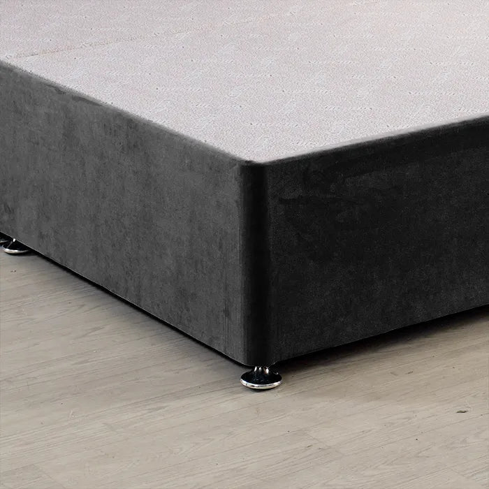 Classic Platform Divan Bed Base Only With Floor Standing 54 inches Tall Upholstered Headboard - Divan Factory Outlet