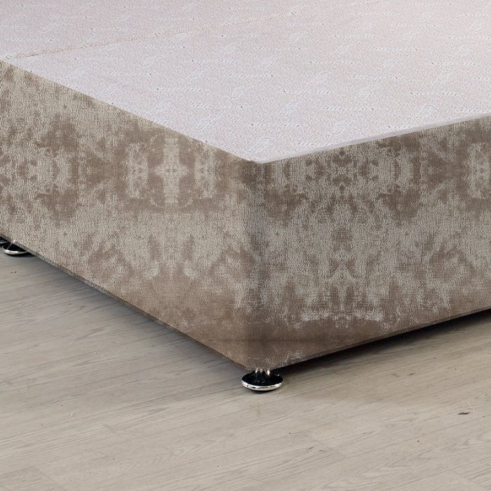 Classic Platform Divan Bed Base Only With Floor Standing 54 inches Tall Upholstered Headboard - Divan Factory Outlet