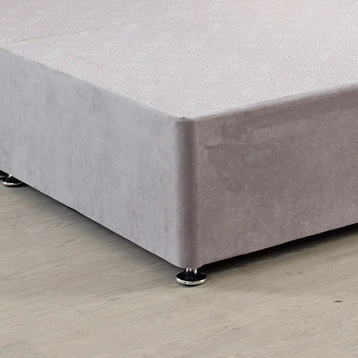 Classic Platform Divan Bed Base Only With Floor Standing 54 inches Tall Upholstered Headboard - Divan Factory Outlet