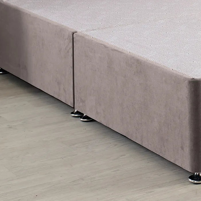 Classic Platform Divan Bed Base Only With Floor Standing 54 inches Tall Upholstered Headboard - Divan Factory Outlet